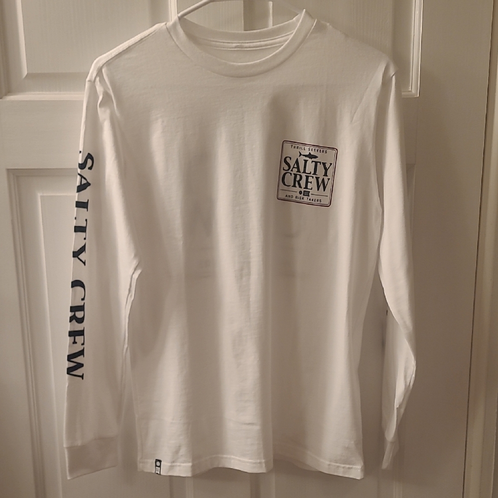 Salty Crew Youth White and Black Long Sleeve Tee